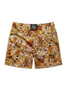 Pantalón corto pijama XTG Sexy Puzzle con estampado tipo puzzle multicolor y cintura elástica