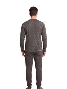 Vista trasera del pijama Barandi marengo para hombre.