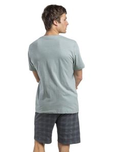 Conjunto de pijama corto de hombre de Antonio Miró en verde caqui y gris verdoso