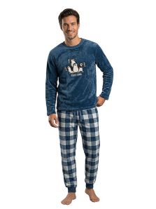 Pijama Dark Elephant en Coralina mod. Pinguinos en azul