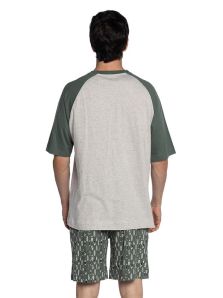 Pijama Punto Blanco mod. Treetop en algodón y cuello pico, perfecta para noches cómodas.