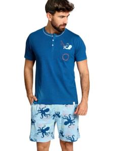 Pijama corto Muydemi hombre algodón con estampado de pulpos