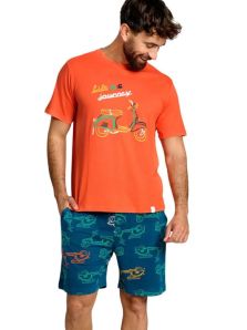 Pijama corto Muydemi hombre algodón con motos
