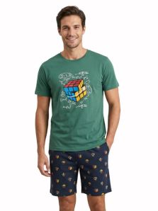 Pijama Dark Elephant corto mod. Cubo en verde