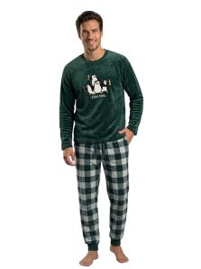 Pijama Dark Elephant en Coralina mod. Pinguinos en verde botella