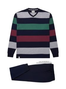 Pijama Giulio Fjord de algodón para hombre, regalo de invierno a rayas multicolor