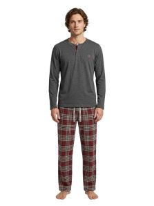 Pijama Giulio en Algodón mod. Mistral con pantalón afelpado
