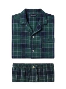 Pijama Guasch Franela de Algodón a cuadros en verde