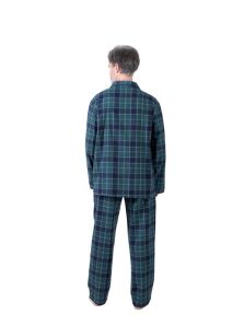 Pijama Guasch de hombre con cuadros verdes visto por detrás