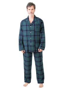 Pijama Guasch hombre de franela verde a cuadros