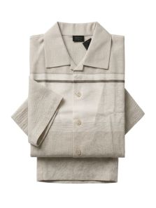 Pijama HOM mod. Naxos corto de lino y algodón para hombre