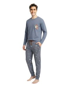 Pijama hombre Dark Elephant ovejas en color gris azulado