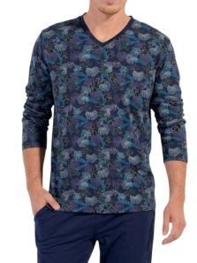 Conjunto pijama hombre HOM Maldives diseño tropical elegante algodón transpirable