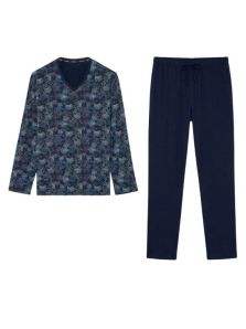 Conjunto pijama hombre HOM Maldives diseño tropical elegante algodón transpirable