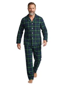 Pijama Kiff Kiff de hombre a cuadros verde botella y azul marino