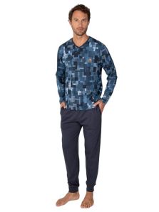 Pijama Massana hombre de algodón con estampado geométrico