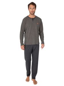 Pijama Massana hombre de invierno con rombos y tapeta en color gris