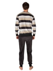 Conjunto de pijama Massana gris oscuro con pantalón liso y camiseta de manga larga