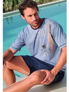 Pijama corto Massana hombre modal algodón estampado astronauta