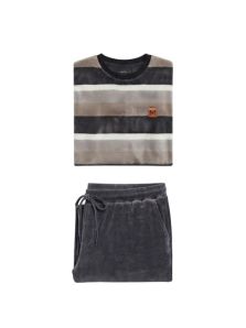 Pijama Massana de hombre en velour gris oscuro, regalo para Navidad, cumpleaños u ocasión especial con envío gratis