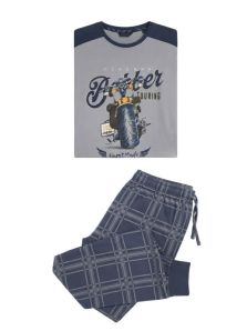 Pijama Massana de hombre beige y azul como idea de regalo de Navidad