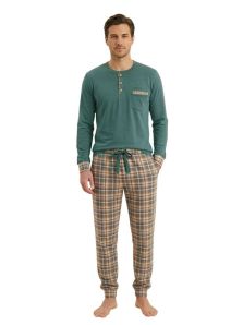 Pijama Pettrus Man afelpado azul turquesa con bolsillo en el pecho