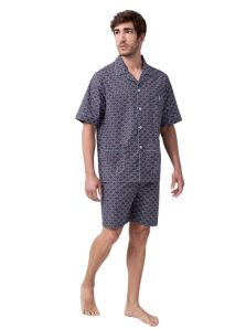 Pijama Guasch corto Tela en Algodón popelín con estampado geométrico