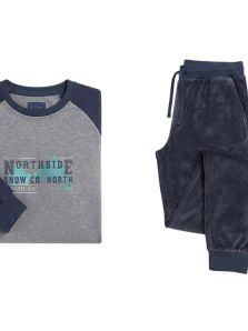 Pijama de hombre Punto Blanco afelpado para hombres frioleros