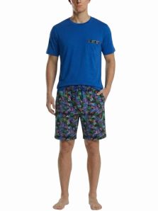 Detalle del tejido de algodón ligero y transpirable del pijama HOM Havana para hombre