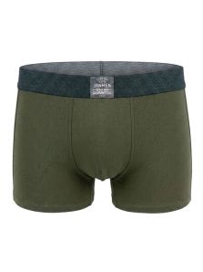 Detalle de la cintura elástica de los bóxers Jan Men en pack de dos unidades colores negro y caqui.