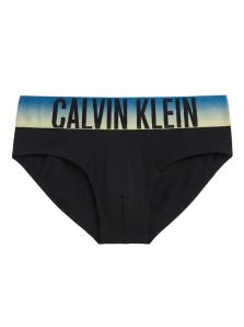 Slip Calvin Klein negro de microfibra con cinturilla ancha