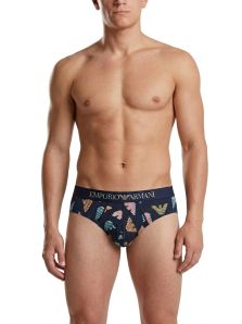 Slip premium Emporio Armani azul marino en microfibra suave con diseño moderno y ajuste cómodo