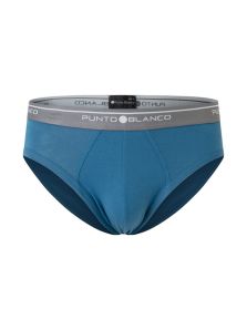 Slip hombre Punto Blanco algodón azul ajuste cómodo