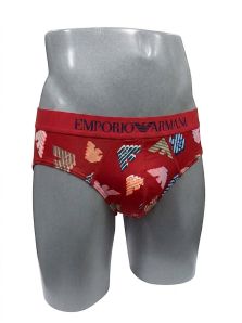 Slip Emporio Armani rojo cereza de microfibra para hombre