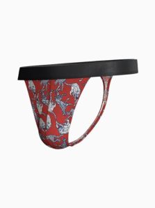 detalle tejido lyocell tanga hombre estampado felinos suave