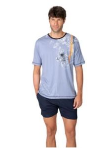 Pijama corto Massana hombre modal algodón estampado astronauta