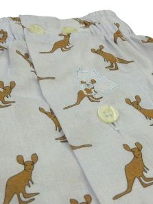 zoom tejido algodón calzoncillo hombre Kiff Kiff azul claro con estampado de canguros